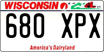 WI license plate 680XPX