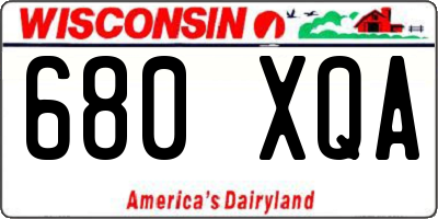WI license plate 680XQA