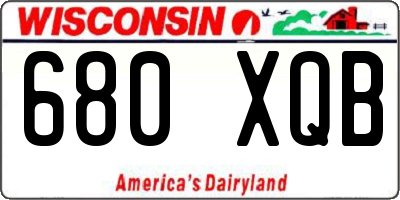 WI license plate 680XQB