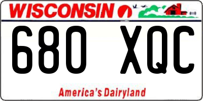 WI license plate 680XQC