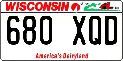 WI license plate 680XQD