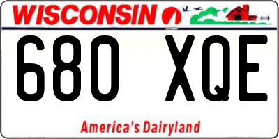 WI license plate 680XQE