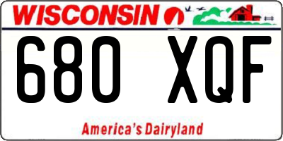 WI license plate 680XQF