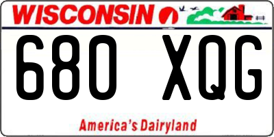 WI license plate 680XQG