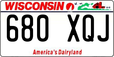 WI license plate 680XQJ