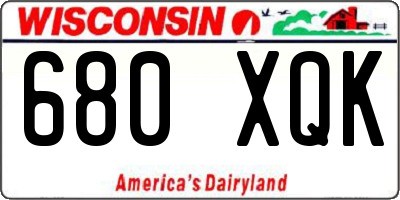 WI license plate 680XQK
