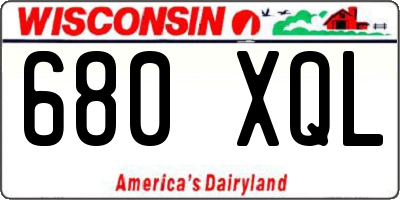 WI license plate 680XQL