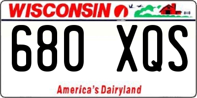 WI license plate 680XQS
