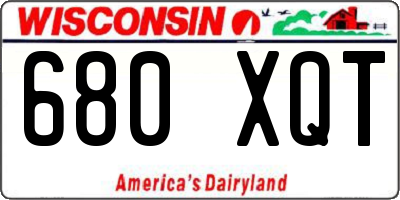 WI license plate 680XQT