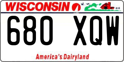 WI license plate 680XQW