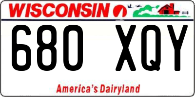 WI license plate 680XQY