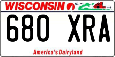 WI license plate 680XRA