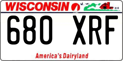 WI license plate 680XRF