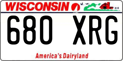 WI license plate 680XRG