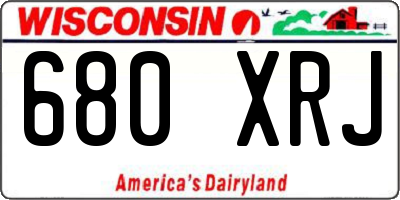WI license plate 680XRJ