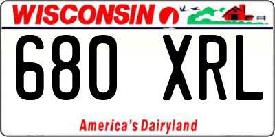 WI license plate 680XRL