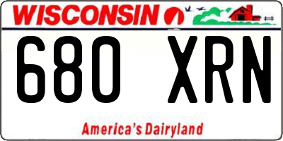 WI license plate 680XRN