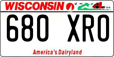 WI license plate 680XRO