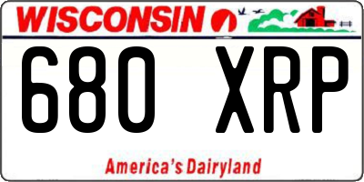 WI license plate 680XRP