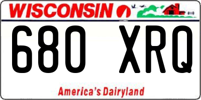 WI license plate 680XRQ