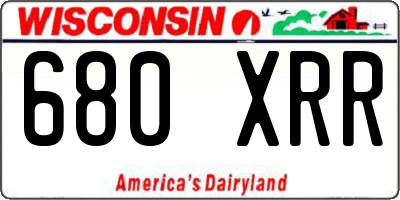 WI license plate 680XRR