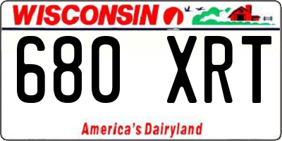 WI license plate 680XRT