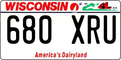 WI license plate 680XRU