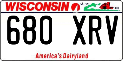 WI license plate 680XRV