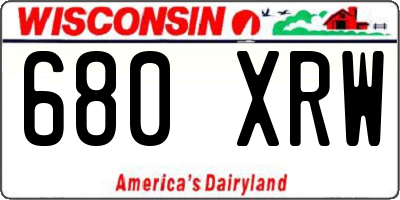 WI license plate 680XRW