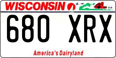 WI license plate 680XRX