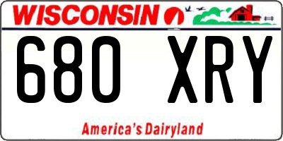 WI license plate 680XRY