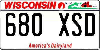 WI license plate 680XSD