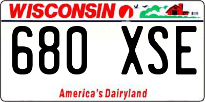WI license plate 680XSE