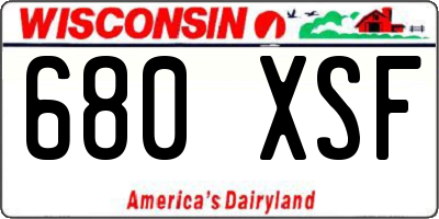 WI license plate 680XSF