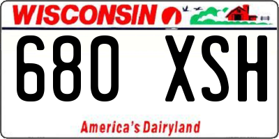 WI license plate 680XSH