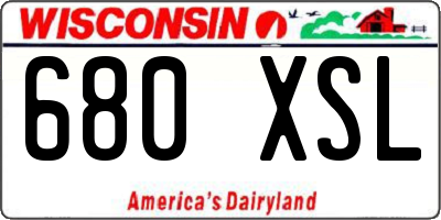 WI license plate 680XSL