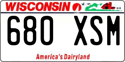 WI license plate 680XSM