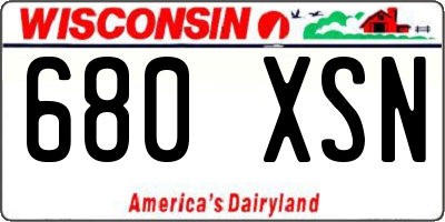 WI license plate 680XSN