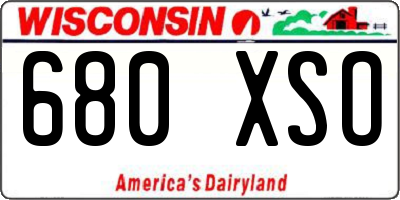 WI license plate 680XSO