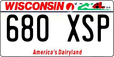 WI license plate 680XSP
