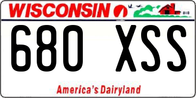 WI license plate 680XSS