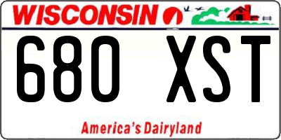 WI license plate 680XST