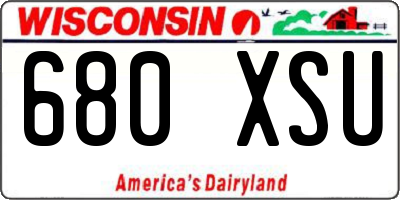 WI license plate 680XSU