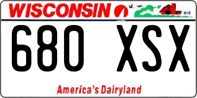 WI license plate 680XSX
