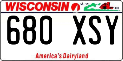 WI license plate 680XSY