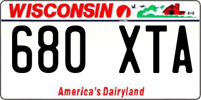 WI license plate 680XTA