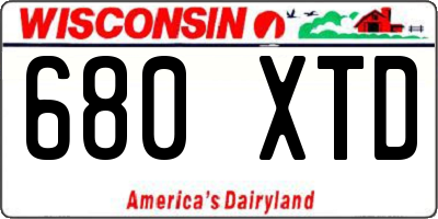 WI license plate 680XTD