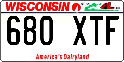 WI license plate 680XTF