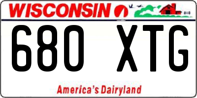 WI license plate 680XTG