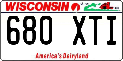 WI license plate 680XTI